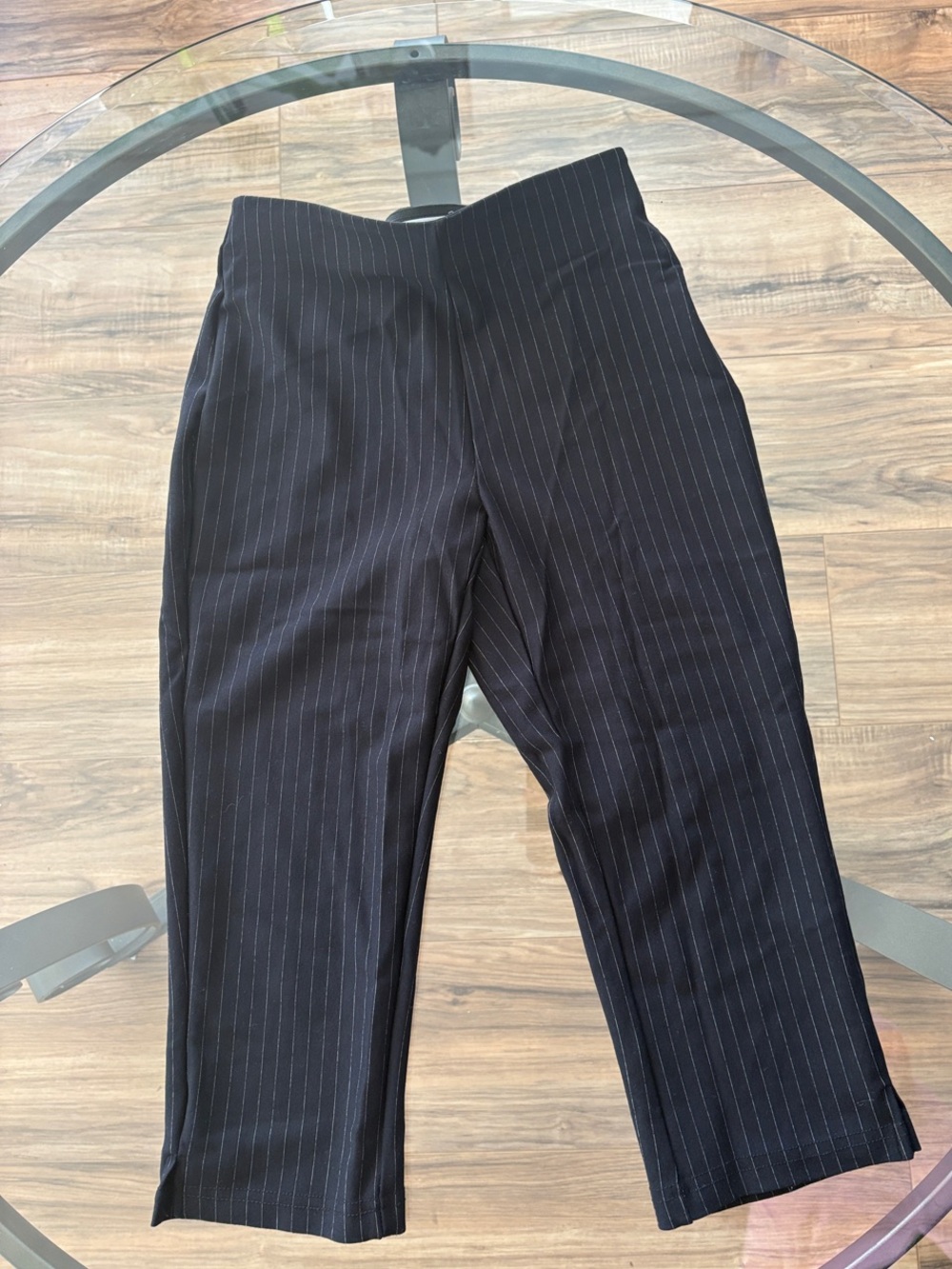 Black Pinstripe Capris - Very Stretchy